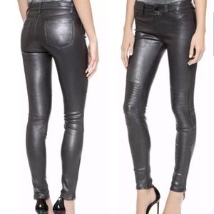 J Brand Pewter Real Lambskin Leather Pants